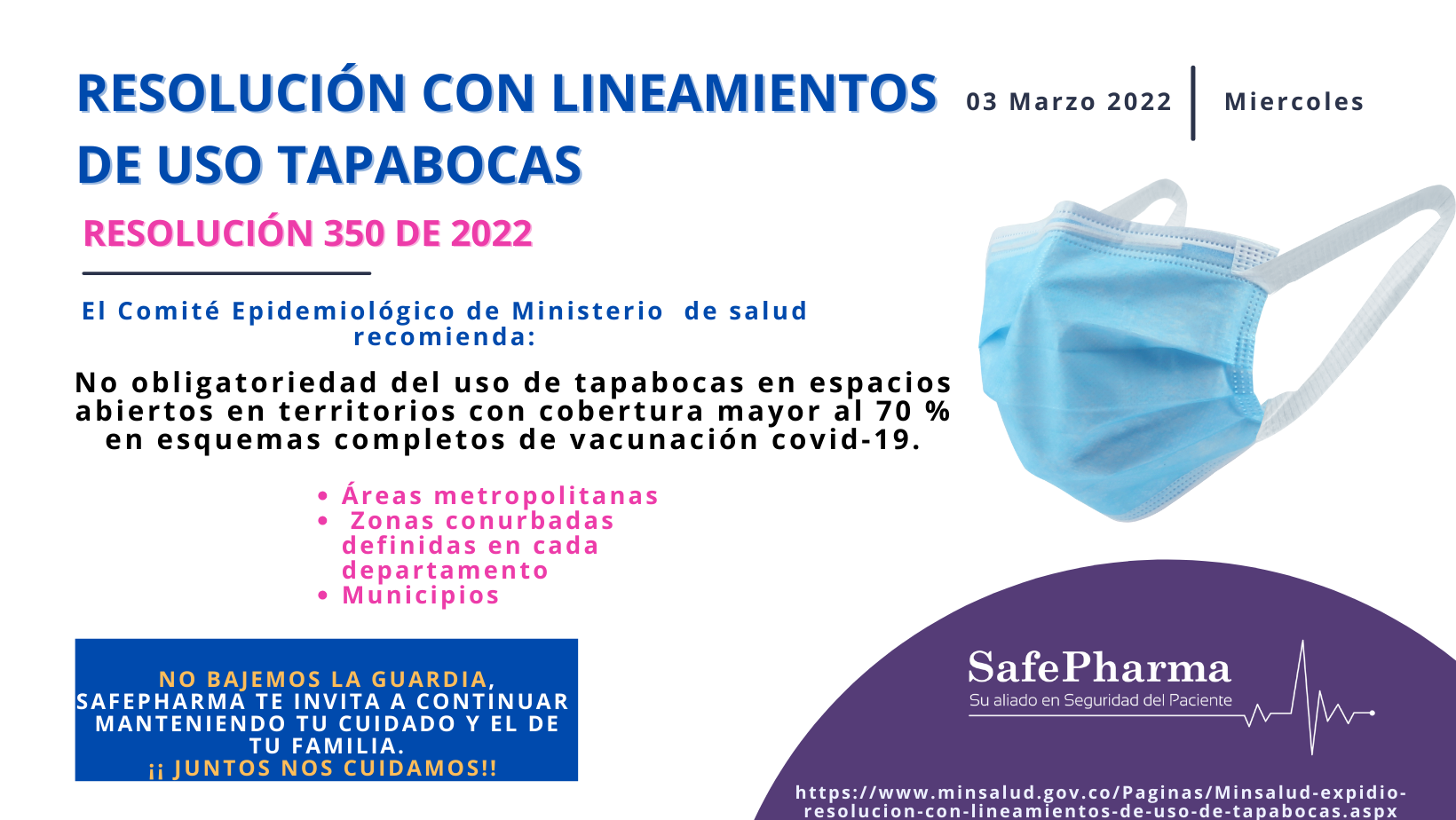 Resolución con lineamientos de uso de tapabocas Resolución con lineamientos de uso de tapabocas